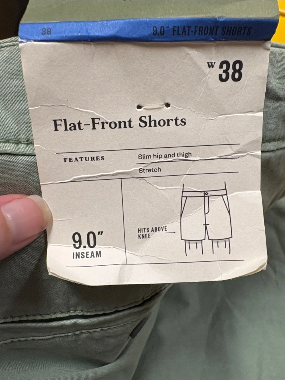 Goodfellow & Co Light Olive Men's Flat Front Cotton Shorts